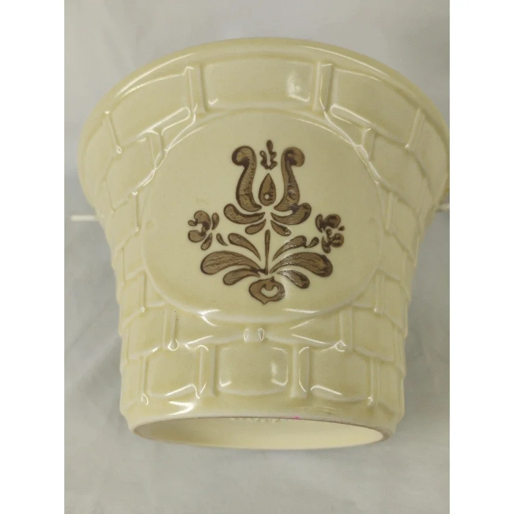 Vtg Pfaltzgraff Village Basket w/Handle Flower Pot Storage Decor USA made‎